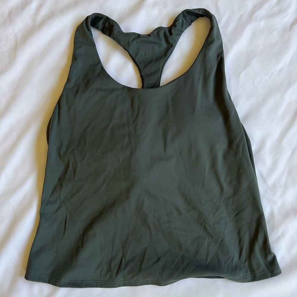 Dark Green Racerback Tank Top